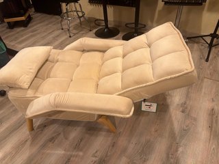 Butaca reclinable beige de tela