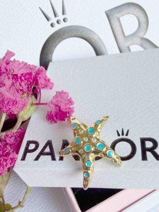 Pandora Charm Estrella de Mar Oro Turquesa