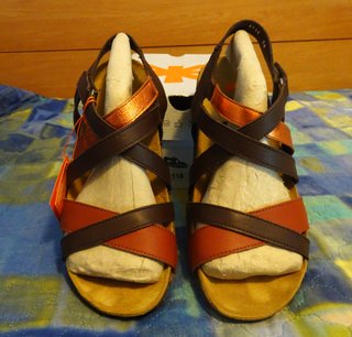 Sandalias Art Mujer Talla 38 Marrón/Naranja