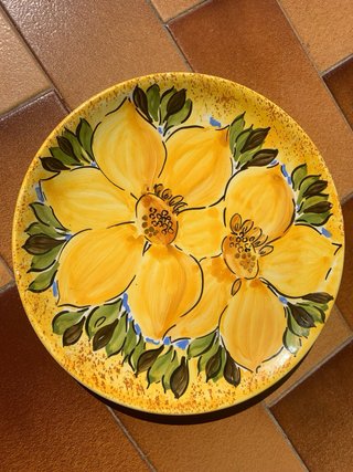 Piatto decorativo vintage in ceramica