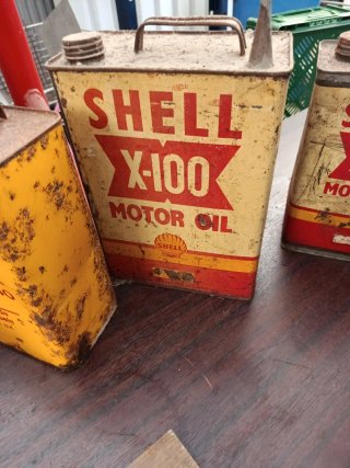 Latas Shell Antiguas Aceite Gasolina