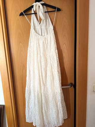 Vestido Largo Ibicenco Desigual Blanco