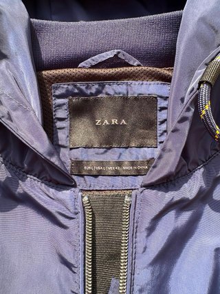Chaqueta Zara Azul Talla L con Capucha