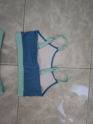 Completo sport donna blu e verde acqua