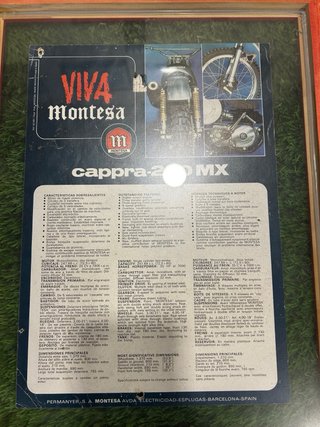 Cuadro/publicidad Montesa cappra 250 MX