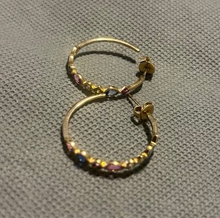 Pendientes Agatha Paris aro circonitas baño oro