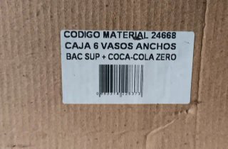 6 Vasos Coca-Cola Zero Cristal