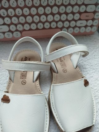 Menorquinas Angelitos Niños Blancas Talla 34