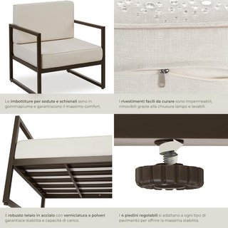 Poltrona da Giardino Comosa, Set di 2, Imbottitura
