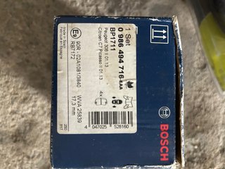 Pastillas de freno trasera Bosch BP1711