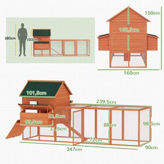 Gallinero Grande Madera Exterior 2 Nidos