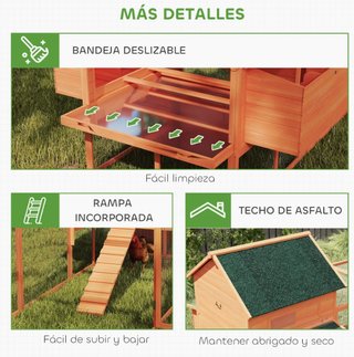 Gallinero Grande Madera Exterior 2 Nidos