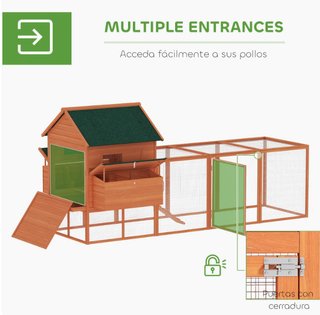 Gallinero Grande Madera Exterior 2 Nidos