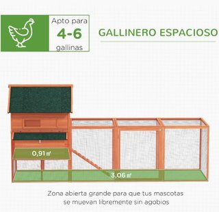 Gallinero Grande Madera Exterior 2 Nidos