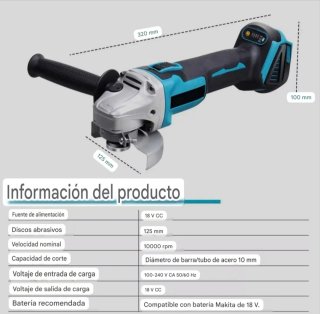 Amoladora Angular Inalámbrica (2 Baterías)