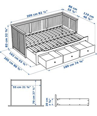 Cama nido IKEA 90cm con 2 colchones ikea