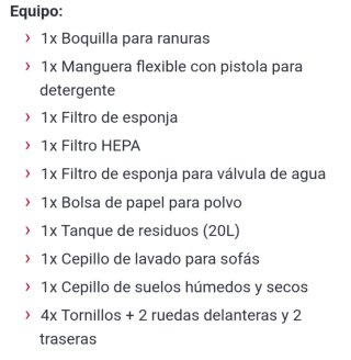 Aspirador profesional para limpieza de tapicerías