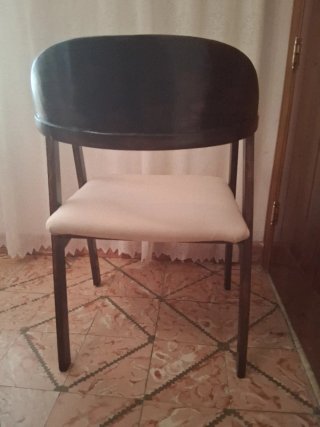 Silla comedor con reposabrazos madera mid century