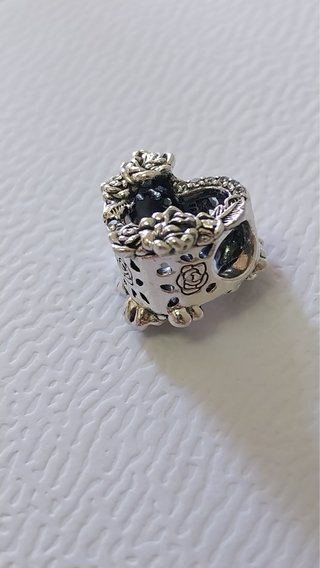 Charm Pandora Corazón y Rose's con circonitas