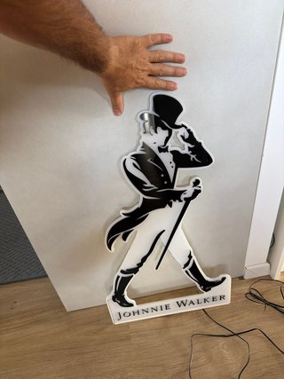 Insegna Johnnie Walker in acrilico retroilluminata