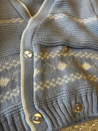 Cardigan neonato azzurro fantasia