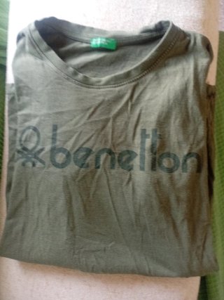 Camiseta Benetton M Verde Oliva
