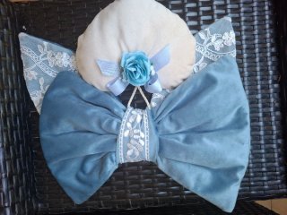 Fiocco azzurro in ciniglia con cuore