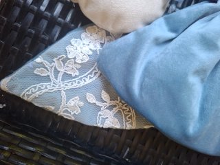Fiocco azzurro in ciniglia con cuore