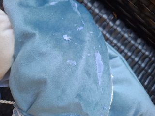 Fiocco azzurro in ciniglia con cuore
