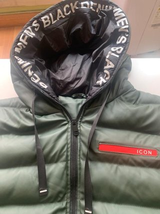 Chaleco Acolchado Verde Militar con Capucha Talla