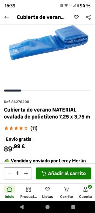 Cubierta de piscina NATERIAL ovalada