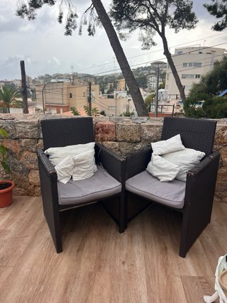 Conjunto 2 Sillones Terraza Marrón