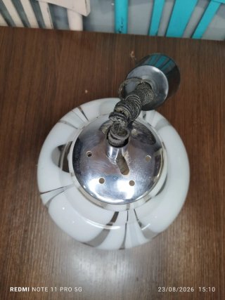 Lámpara vintage cristal opalino blanco