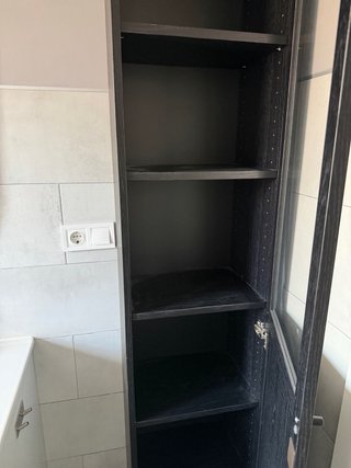 Librería Billy Ikea Negra con Puerta de Vidrio