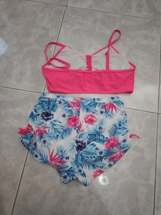 Costume donna due pezzi fantasia floreale