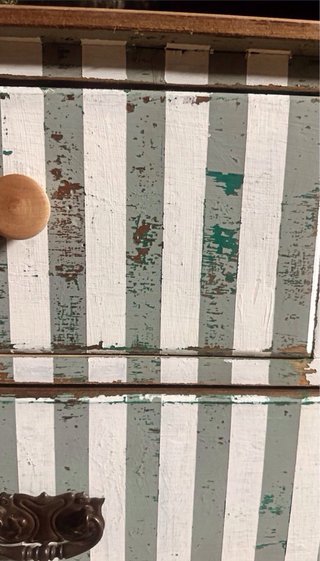Cómoda de madera con rayas aparador vintage