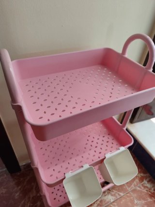 Carro organizador rosa 3 niveles