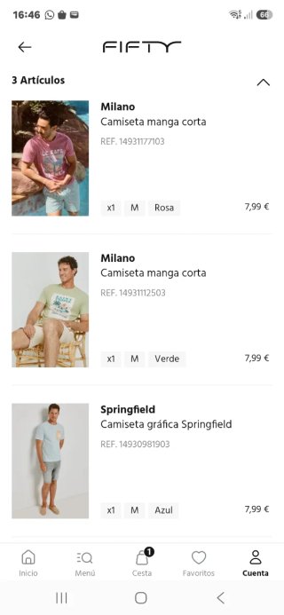 3 Camisetas Milano Talla M