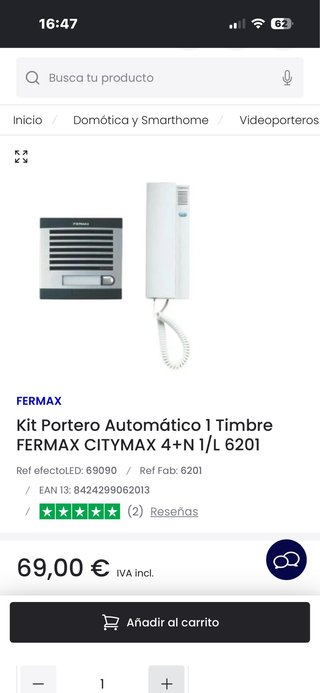 Portero Automático Fermax Citymax 1 Timbre