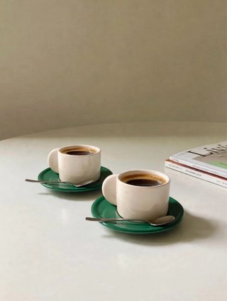 Coppia 2 tazzine da caffè in ceramica vintage