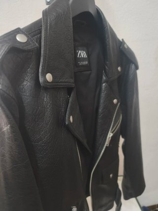 Caqueta Biker Cuero Zara Negra - Talla L