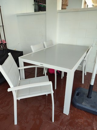 Mesa y Sillas Exterior Cristal