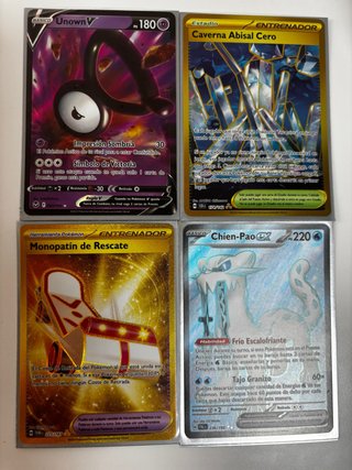 Lote Cartas Pokémon UnownV, Caverna Abisal Cero, M