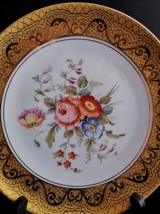 Pareja Platos Decorativos Capeans Florales Dorados