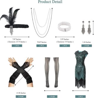 Vestido Años 20 con Accesorios