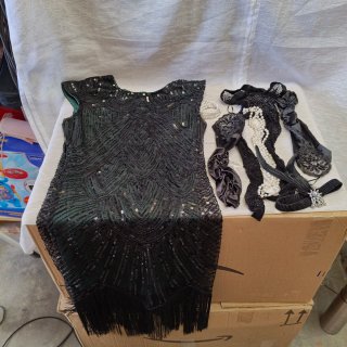 Vestido Años 20 con Accesorios