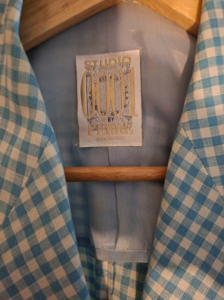 Blazer Gianfranco Ferré cuadros vichy azul y blanc