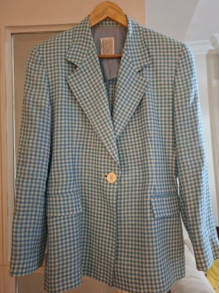 Blazer Gianfranco Ferré cuadros vichy azul y blanc