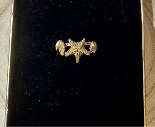 Anillo Estrella de Mar y Conchas Chapado Oro 24ct