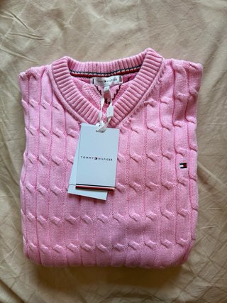 Tommy Hilfiger M Pullover Maglione Donna Rosa NUOV